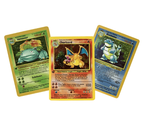 Pokemon Karten Glurak, Turtok, Bisaflor & Pikachu Holo / Perfekte Repliken für Sammler - NerdyGeekStore