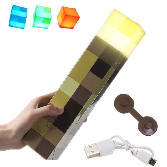 Minecraft Nachtlicht / Fackel Lampe / 4 Farben - NerdyGeekStore