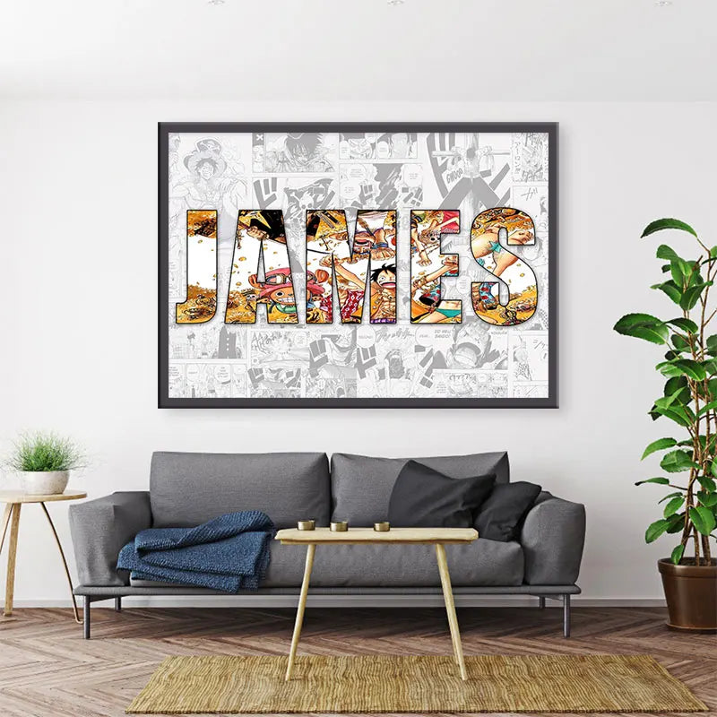 Individuelle Anime Poster / Baumwolle Canvas / Ihr Name im Anime Style - NerdyGeekStore