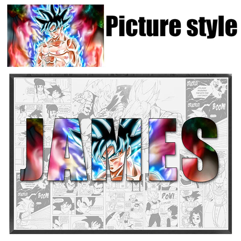 Individuelle Anime Poster / Baumwolle Canvas / Ihr Name im Anime Style - NerdyGeekStore