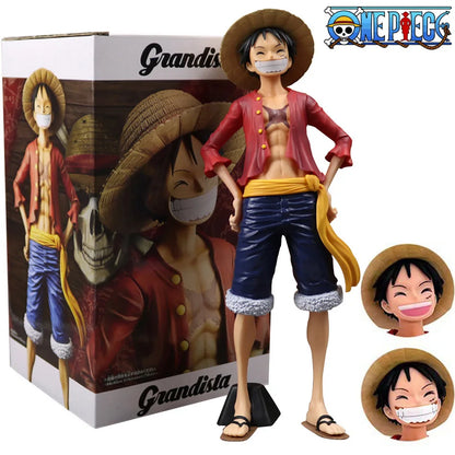 One Piece Ruffy Anime Figur / 28cm /  Kopf wechselbar - NerdyGeekStore