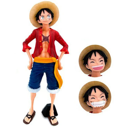 One Piece Ruffy Anime Figur / 28cm /  Kopf wechselbar - NerdyGeekStore